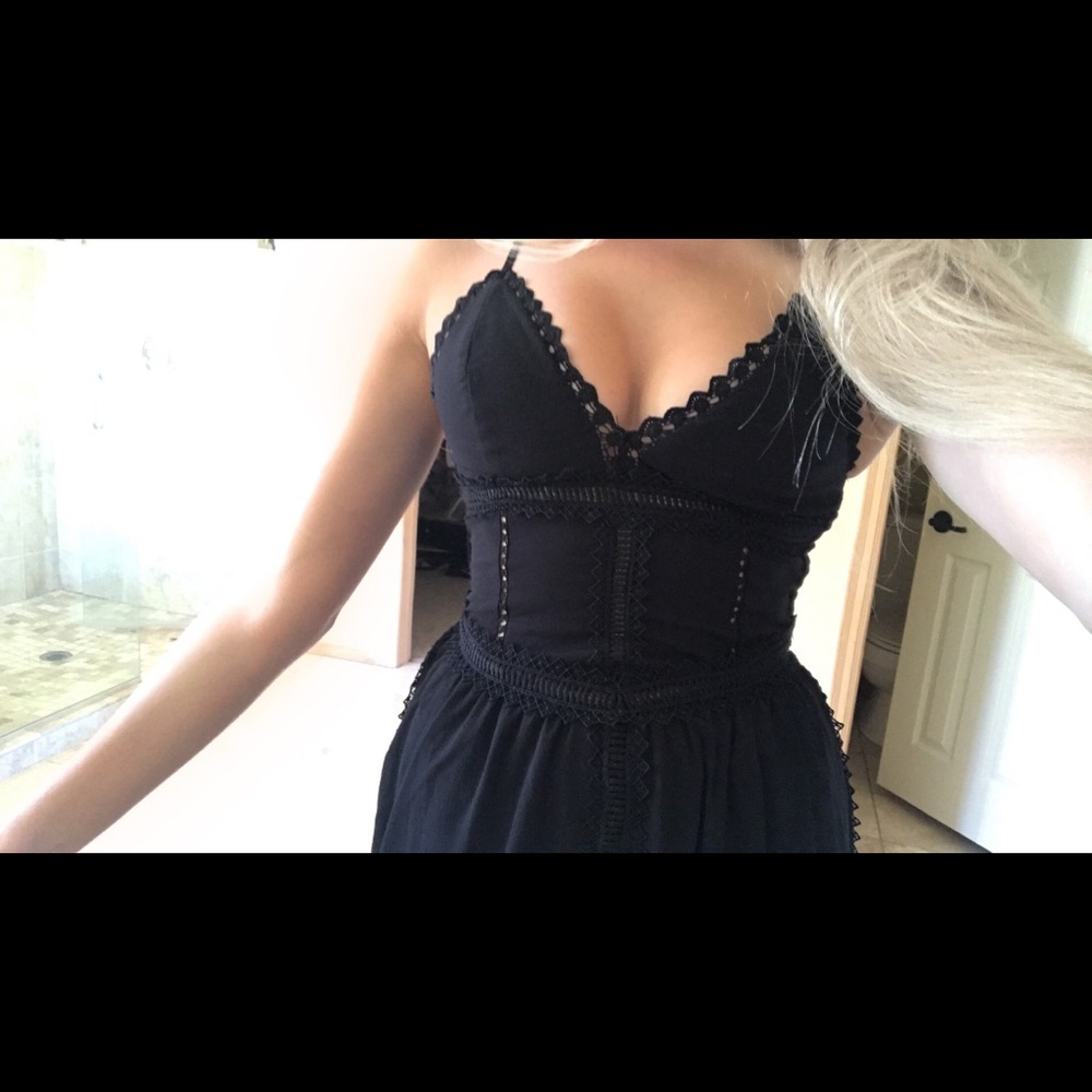 Lace Trimmed Maxi Dress
